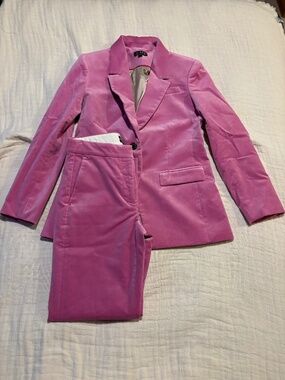 J. Crew Hot Pink Suit Jacket and Bottoms, Matching Set, Womans 4